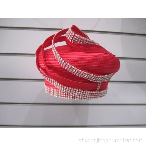 Chapéus formais em tecido de cetim feminino
